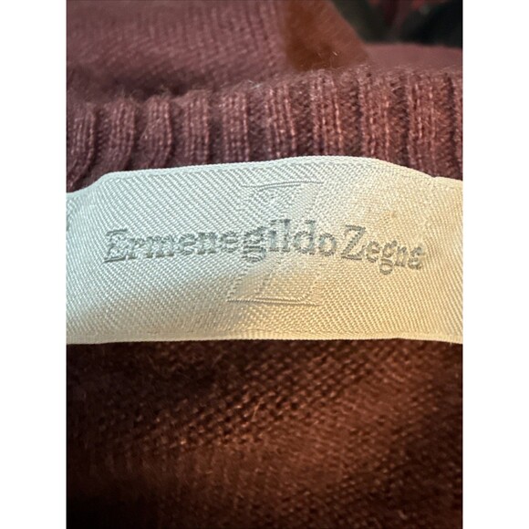 Ermenegildo Zegna Cashmere Silk V-Neck Sweater 52(XL) Italy MSRP $1490 Maroon - Picture 2 of 7